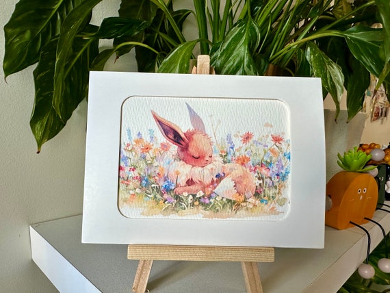 Pokemon Eevee Watercolor Fan Artwork Physical Digital Print (15.5cm x 11.5cm)