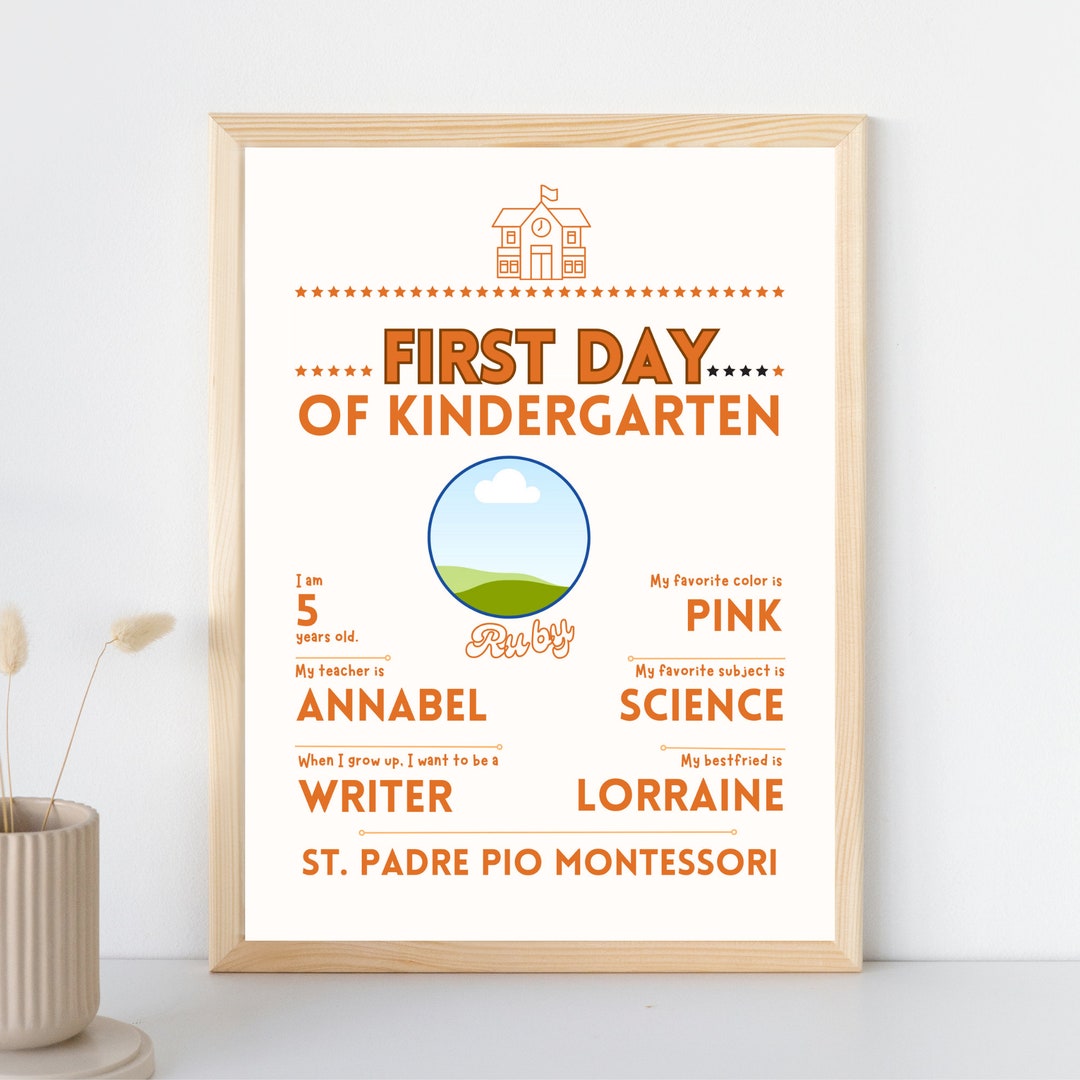 Customizable First Day of School Sign, Elementary School Sign, Back to ...