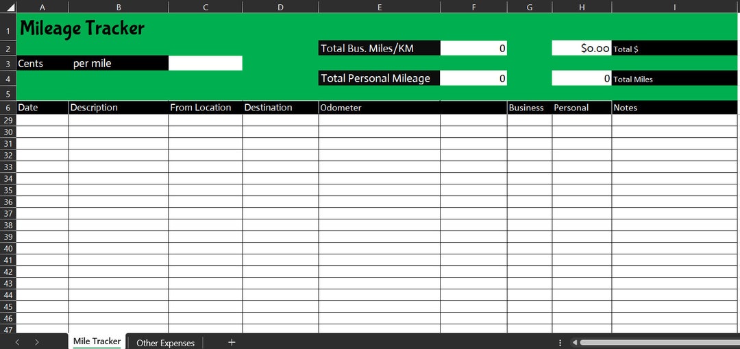 Mileage Tracker Excel Template and Printable Forms Calculate Mileage
