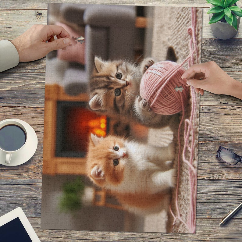 1000 Piece Jigsaw Puzzle, Free Shipping, Kitten Jigsaw Puzzle, Cat