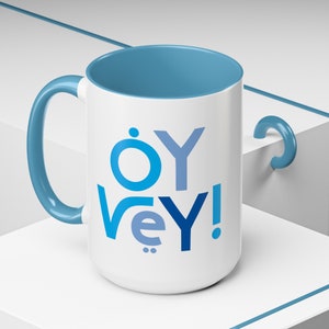 Taza Oy Vey / Taza de café judía divertida / Regalos judíos / Taza de saludo judía / Taza de café de acento, 11 oz o 15 oz