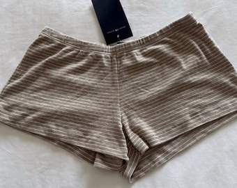 Brandy Melville brown white striped shorts