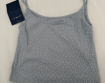 Brandy Melville blauw gebloemd singlet