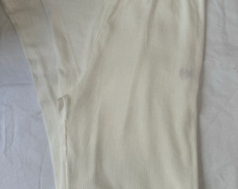 Pantalon long en coton blanc Brandy Melville