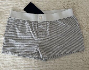 Brandy Melville grey white striped shorts