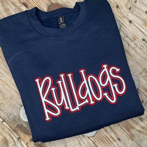Mascot Puff Embroidered Sweatshirt - Team Puff Embroidered Sweatshirt - Custom Embroidered Team Sweatshirt - Puff Mascot Sweatshirt