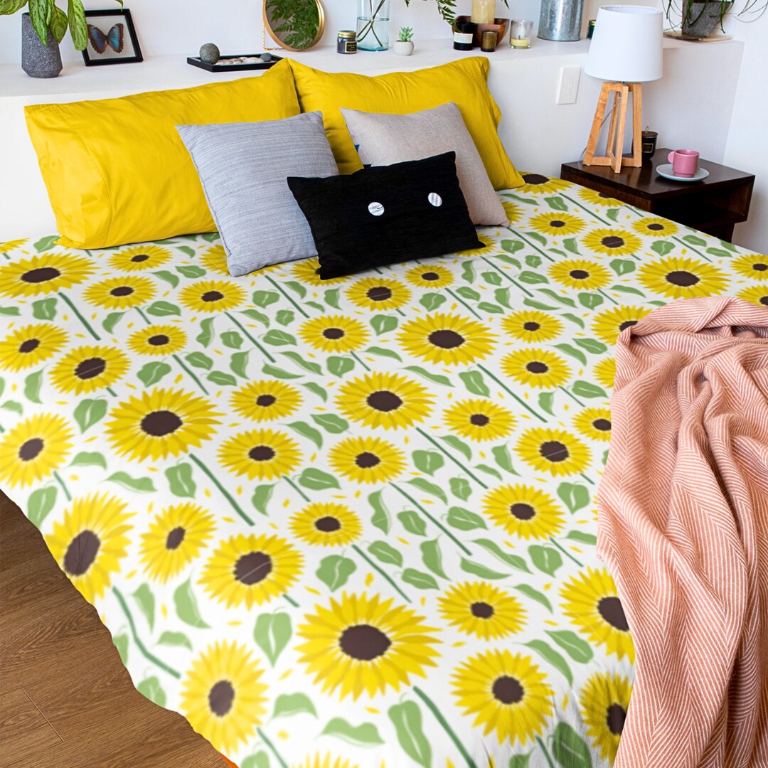 Green Zigzag Sunflower Blanket