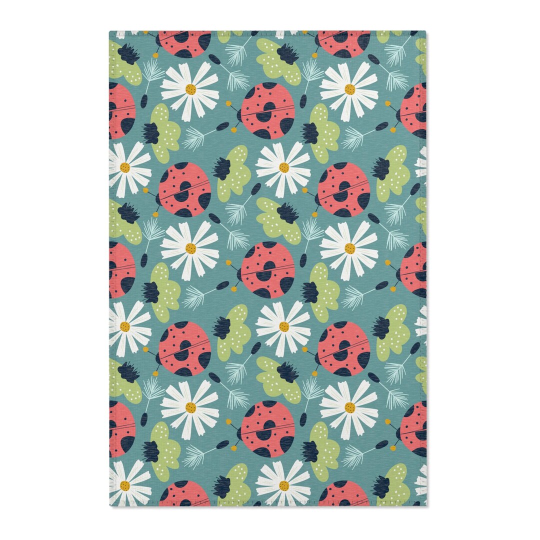 Insect Rug Children Lady Bug Nursery Area Rugs, Kids Playroom Carpet, Cute Bug Theme ...