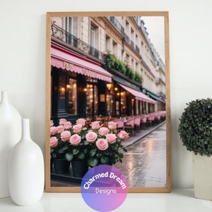 Paris Cafe Eiffel Tower Prints for Paris Home Decor Wall Art Digital Download Gift for Paris Trip and Gift for Her