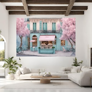 Paris Macaron Laduree Cafe Inspired Eiffel Tower Prints for Paris Home Decor Wall Art Digital Download Gift for Paris Trip and Gift for Her