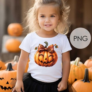 Halloween decor - Coquette PNG Halloween pumpkin with bows cute Halloween design for kids Preppy sublimation, Thanksgiving PNG, Spooky Mama
