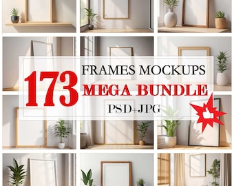 173 Gallery Wall Art Frame Mockups: Mega Bundle (PSD & JPG) (Digital Download)