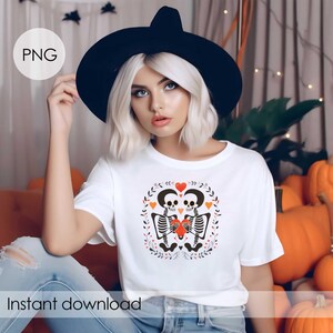 Halloween Skeleton Love PNG Bundle - Romantic Halloween & Valentine's Art Clipart Set