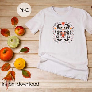 Halloween Skeleton Love PNG Bundle - Romantic Halloween & Valentine's Art Clipart Set