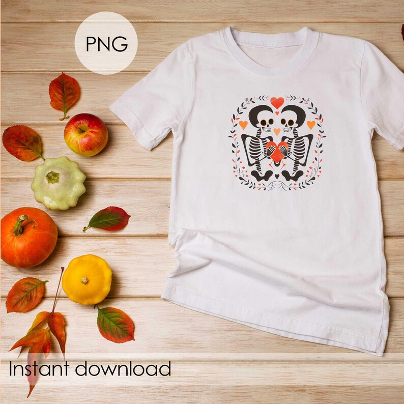 Halloween Skeleton Love PNG Bundle - Romantic Halloween & Valentine's Art Clipart Set
