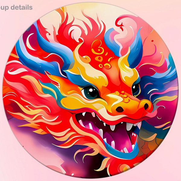 Year of the dragon 2024 – Chinese zodiac artwork ai art poster for living room art modern! Trending printable wall art.