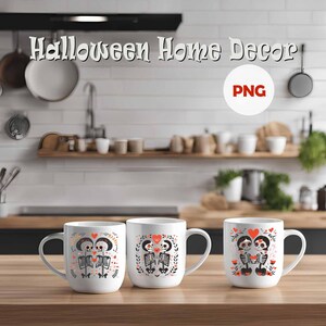 Halloween Skeleton Love PNG Bundle - Romantic Halloween & Valentine's Art Clipart Set