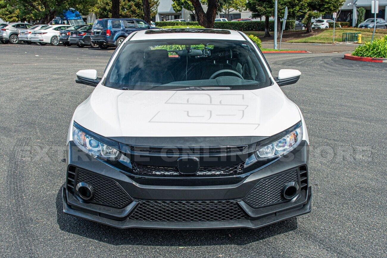 For 16-19 Honda Civic | Type-r Style Front Bumper Grille Trim Lip ...