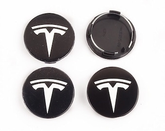 4x fits for tesla model 3 s model x y white t symbol black car wheel center hub caps