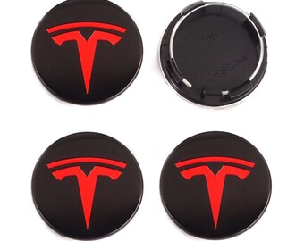 4x fits for tesla model 3 y model x s black red t symbol car wheel rim center hub caps covers brand new