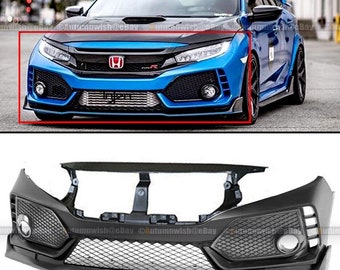 For 16-18 honda civic type r style front bumper cover fascia trim conversion kit brand new unpainted