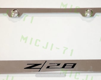 Fits for chevy chevrolet camaro z/28 chrome stainless steel finished license plate frame holder rust free brand new