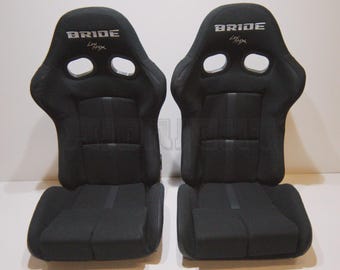 Bride Style Cloth Black Cushion Seats Reclinable 2 US Stradia Lowmax Reims Japan JDM SEAT Bucket Racing + Rails & Sliders ups Ground New Gen