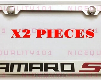 2x fits for chevy chevrolet camaro ss stainless steel finished license plate frame holder rust free brand new