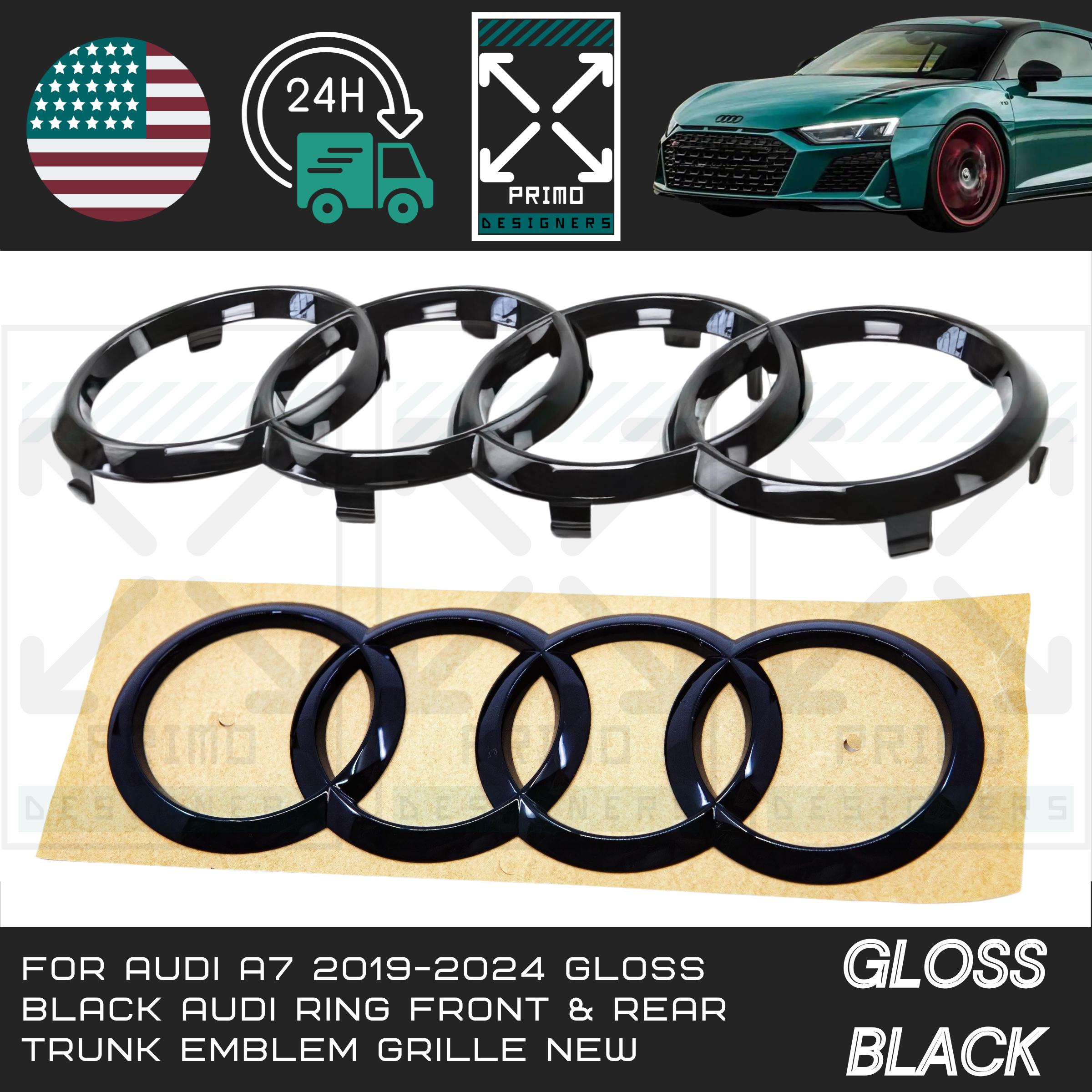 original schwarze Ringe vorne hinten Audi TT ab 2014 Typ 8S Audiringe Schriftzug original schwarze Ringe vorne hinten Audi TT ab 2014 Typ 8S Audiringe Schriftzug