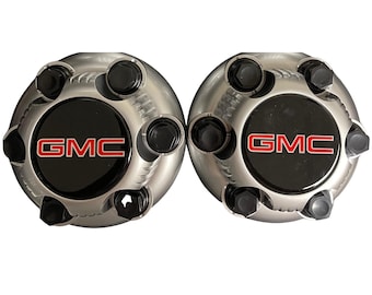 2x set of Silver gmc sierra savana yukon 6 lug center caps for 16' 17' steel rims brand new brushed silver