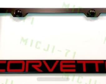 Fits for corvette stainless steel finished license plate frame holder rust free brand new chevy chevrolet corvette plate