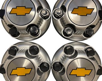 Brand new fits for 2000 - 2010 chevy 1500 truck van 16' 17' 6 lug brushed silver wheel rim center hub caps set of 4