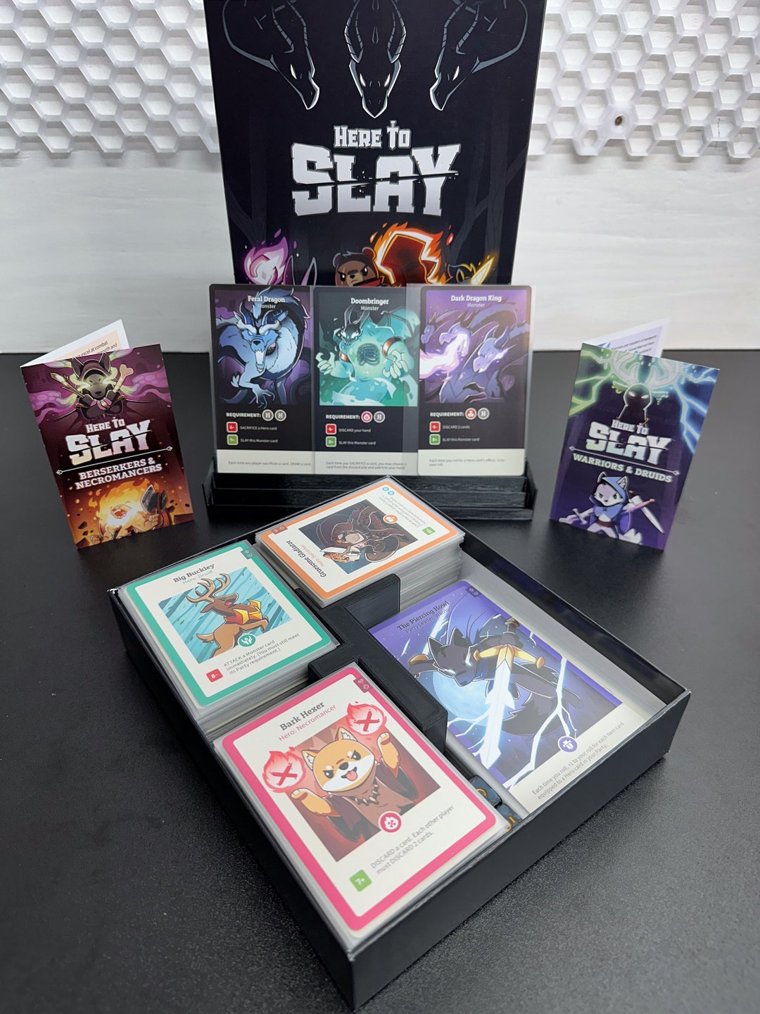 Here to Slay Expansions Card Organizer Box Insert Fits Sleeved and