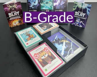 B-Grade Here to Slay + Expansions Card Organizer Box Insert | Fits Sleeved and Standard Cards | Pivoting Card Holder Bundle