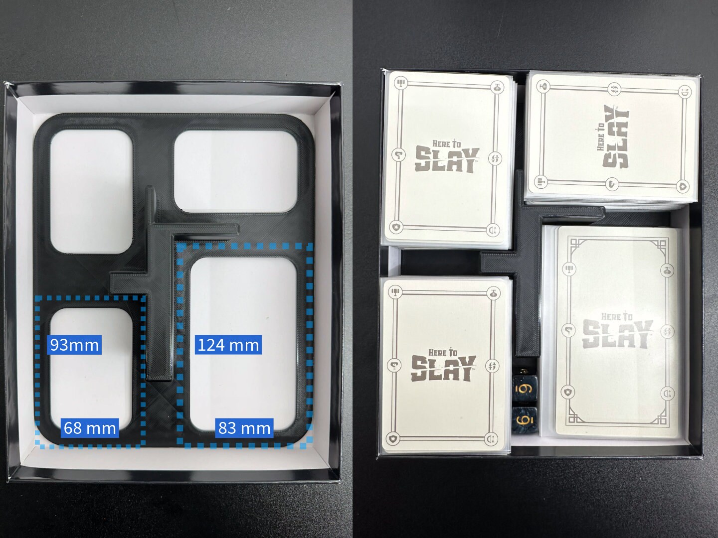 Here to Slay Expansions Card Organizer Box Insert Fits Sleeved and