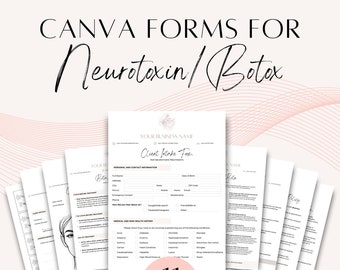 Neurotoxin Botox Forms - Editable Client Intake, Consent, Consultation Forms for Estheticians, Aesthetic Services, Spas, Beauty Salons