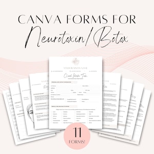 Formularze Neurotoxin Botox - Edytowalne formularze przyjęcia klienta, zgody, konsultacji dla kosmetologów, usług estetycznych, spa, salonów kosmetycznych
