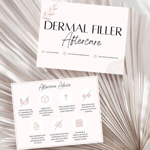 Dermal Filler Aftercare Cards - Druckbare und anpassbare Vorlagen für die Pflegeanleitung für Kosmetikerinnen, Spas, Salons, Beauty-Services