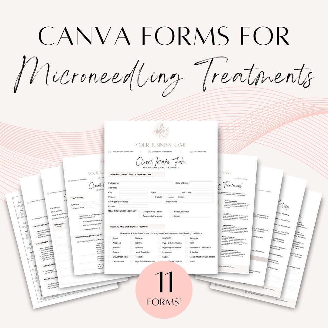 Microneedling Forms - Editable Client Intake, Consent, Consultation ...
