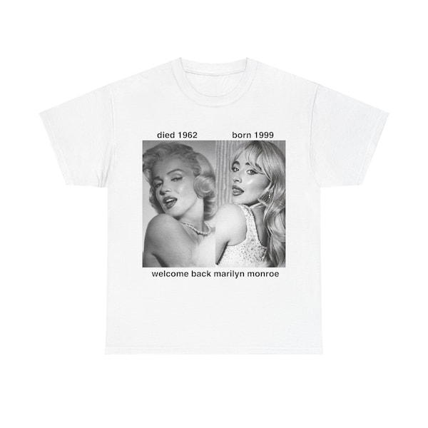 sabrina carpenter welcome back marilyn monroe twitter meme unisex cotton t shirt, carpenters fandom fan merch