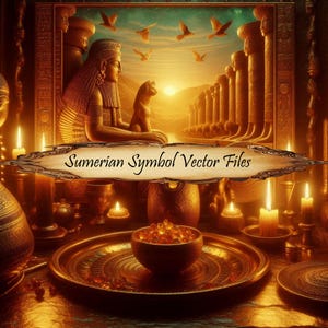 Conjunto vectorial de símbolos sumerios: arte digital cuneiforme (uso comercial)