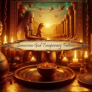Sumerischer Gott Temporäre Tattoos: Alte Mesopotamische Symbole