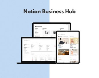 Business Hub Notion Template | Productivity Planner, CRM, Finances, and More | Digital Minimalist Business Organiser