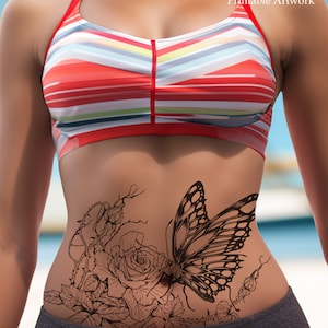 Tattoo design svg,flowers and butterfly,tattoo art svg,tattoo art,tattoo art work,tattoo print,tattoo design for men,digital download art
