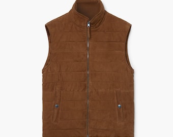 Men&#39;s Brown Suede Gilet