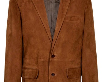 Men's Brown Suede Blazer Coat