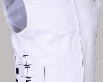 Men's White Cowhide SWAT Vest