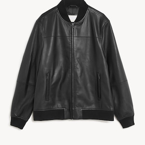 Men&#39;s Cow Leather Bomber Jacket