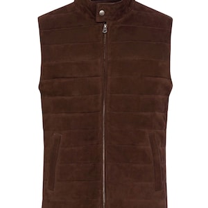 Men&#39;s Dark Brown Suede Vest
