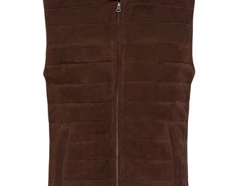 Men&#39;s Dark Brown Suede Vest